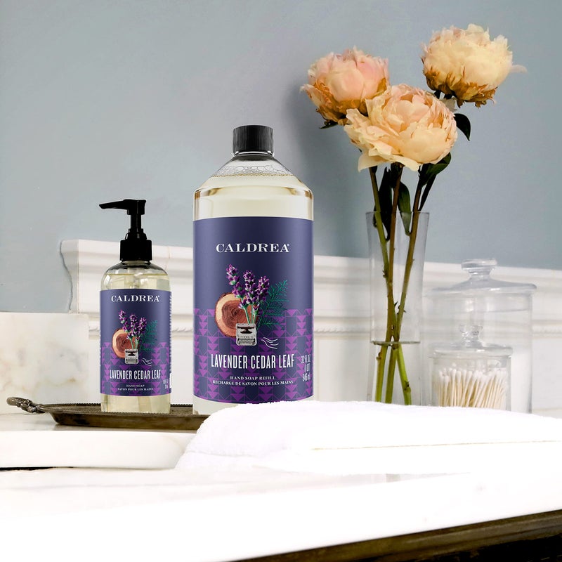 Caldrea Hand Soap Refill, Aloe Vera Gel, Olive Oil And Essential Oils To Cleanse And Condition, Lavender Cedar Leaf, 32 Oz - Image 4